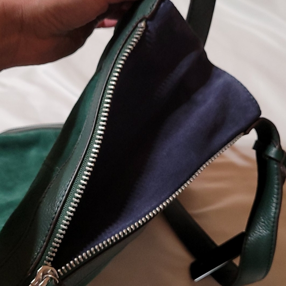 Tignanello Green Suede Leather Shoulder Handbag - Picture 6 of 9